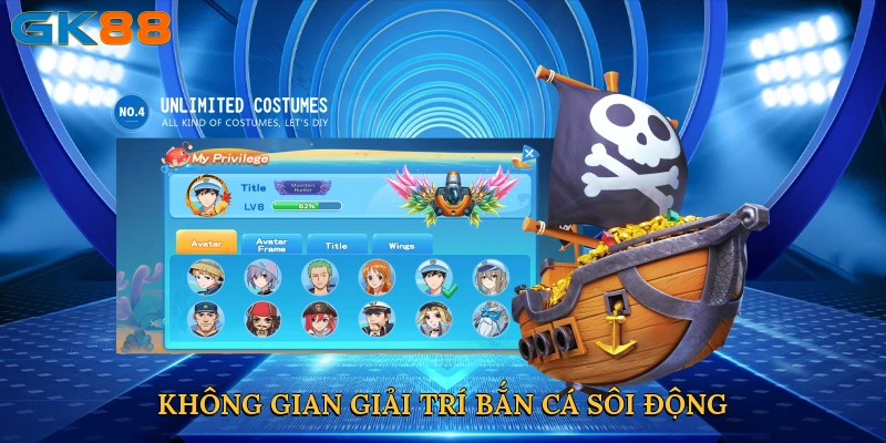 Không gian giải trí bắn cá sôi động